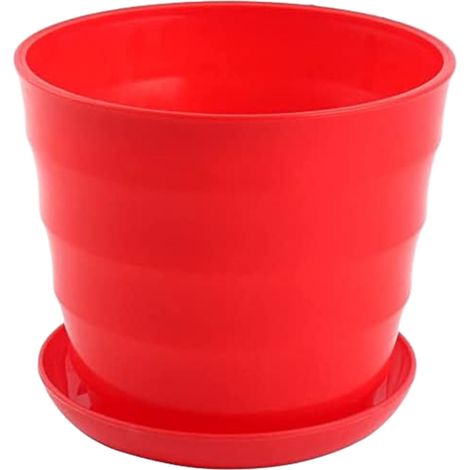 Pot de fleurs rond et moderne, flexible et doté d'un plateau amovible, idéal pour le jardinage, le bureau et le balcon. (1/5)