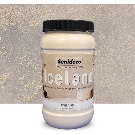 Peinture décorative effet givré – ICELAND Kit Sous-couche Beige + Gel pour 12m² (1/5)
