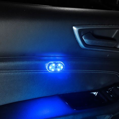 LED-Auto-Deckenleuchte mit Touch-Steuerung, USB-aufladbar, kompakte Leselampe, Innenraumbeleuchtung in Gletscherblau (1/5)