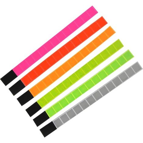 Clip riflettenti per pantaloncini da ciclismo, 6 pezzi, universali per bici da strada e mountain bike, lunghe 38 cm. (1/5)