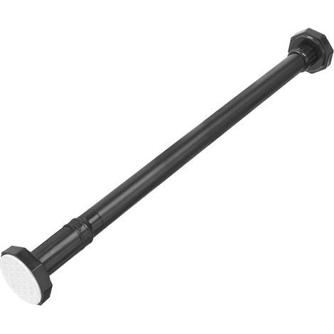 Tringle à rideaux extensible à tension réglable, tringle à rideaux de porte-50x4.5CM-Black (1/3)