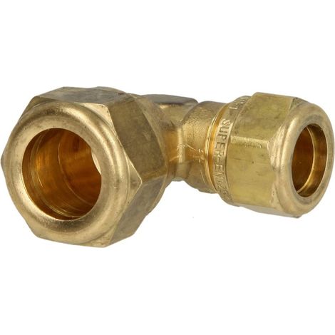 Coude réduit de serrage en laiton diam. 28 x 22 mm