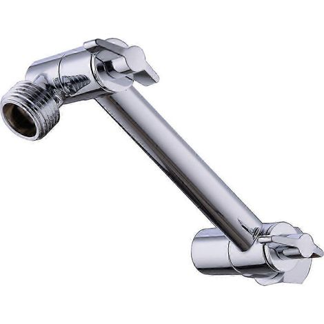 Bras d'extension réglable pour pommeau de douche, finition laiton chromé de 4 pouces, réglable en hauteur et en angle. (1/5)