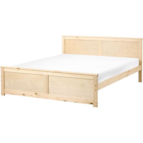 Bett mit Lattenrost Kiefernholz DAUPHIN 160 x 200 cm Hellbraun