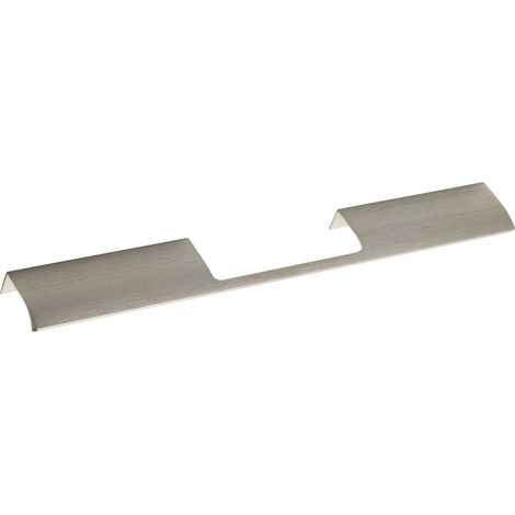 Furnipart Griffleiste Edege Urban LA 2x64mm - Griff Profilleiste für Schubladen - Breite 350mm, Aluminium Edelstahl Effekt