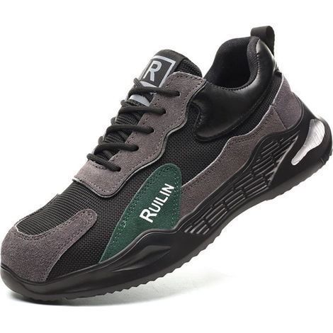 Indestructible steel toe cap shoes for men, breathable safety shoes for work, lightweight and comfortable work shoes for industry and construction – size 43