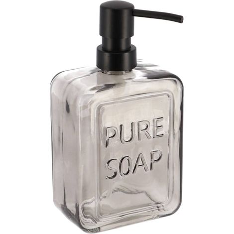 Dispenser in vetro per sapone puro 550 ml - nero - Tendance