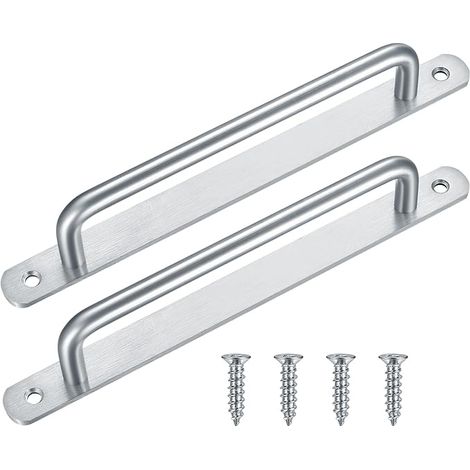 Sliding Door Handle Sliding Barn Door Handle Stainless Steel Bathroom Kitchen Cabinet Cabinet Metal Panel (225mm) (1/4)
