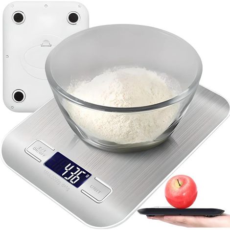 Balance de cuisine numérique 10 kg avec écran LCD, design plat en acier inoxydable - Accessoires pour la cuisine et le barbecue (1/5)