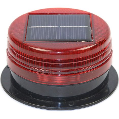 Phare LED solaire clignotant pour signalisation de chantier et sécurité routière (1/5)