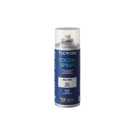 Colorspray  blanc  pur  satiné  RAL  9010  400ml  bombe  TECWERK (1/2)