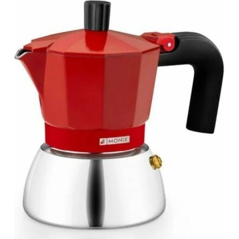 Macchina per il caffè a induzione in acciaio inox rosso da 9 t. M863109 monix