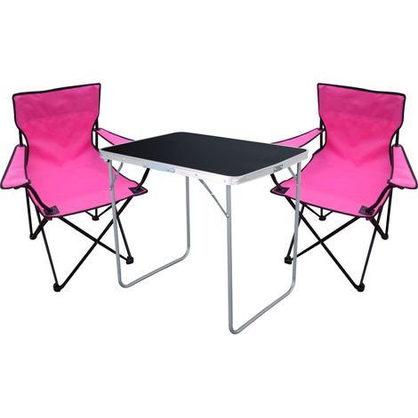 3-tlg Campingsessel Pink + Campingtisch-MMC330871B+2xMPO2471 (1/5)