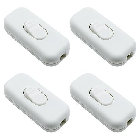Set of Bedside Lamp Rocker Switches 6A 250V Wires Wire Inline Lamp Switch for Small Appliances Desk Lamps and Bedside Lamps (1/5)