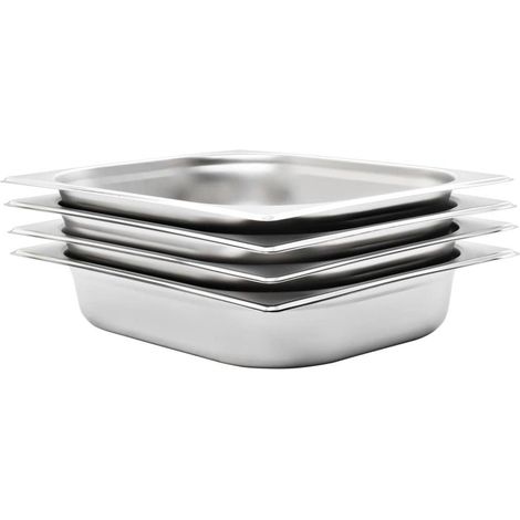 Récipients Gastronorm 4 pcs GN 1/2 65 mm Acier inoxydable (1/5)