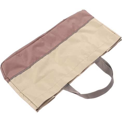 Sac à bûches camping barbecue 60x30x30cm en toile Oxford 600D renforcée avec poignée solide, porte-bois pliable extérieur (1/5)