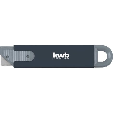 kwb 13000 Mini Sicherheits-Messer imTaschenformat, extra scharf,Cutter mit automatischem Klingen-Rückzug, 4-seitignutzbare Klinge, schwarz, 39 x 29 (1/4)