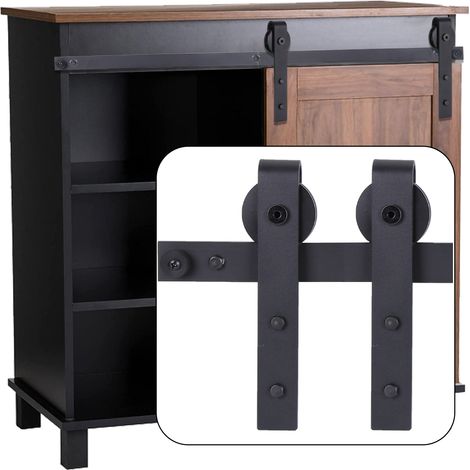3FT/0.9M Mini Binario per Porta Scorrevole Kit Accessori per Porta Scorrevoli, Adatto per Armadio Porta