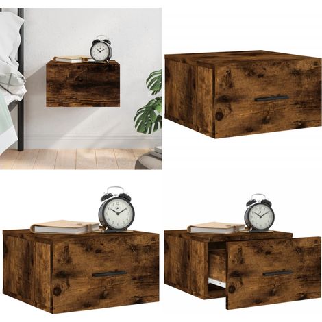 Table de chevet murale chêne fumé 35x35x20 cm - Meuble Mural - Table De Nuit Murale - Étagère Murale - Rangement Mural - Commode Murale - Home & Living (1/5)