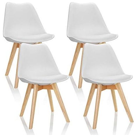 Siège visiteur / Chaise coque SCANDI Plastique blanc Set dans un lot de 4 hjh OFFICE