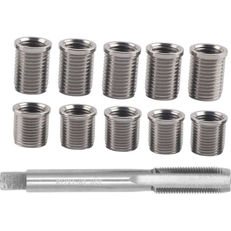 SUNXURY Zündkerzengewinde-Reparaturwerkzeug, Schraube M10x1.0 + M12x1.0, Autozubehör-Hardware-Kit für Wasserhahn