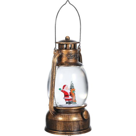 Boule à neige de Noël avec lanterne musicale rotative pour décoration des fêtes (1/5)