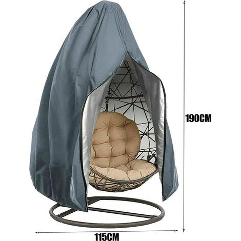 S-giant Wasserdichte Eierstuhl-Abdeckung, hängende Eierstuhl-Abdeckung, Outdoor-Garten-Hängesessel-Abdeckung, winddicht, Anti-UV (grau) (1/5)