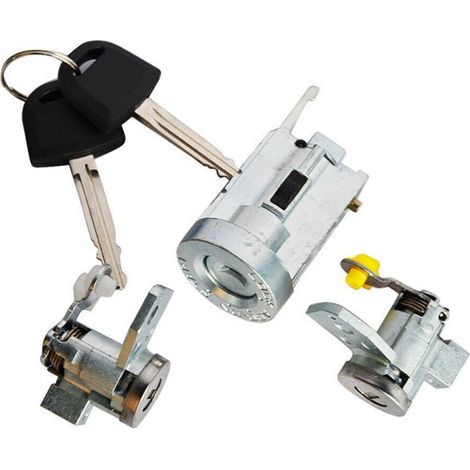 1 set of colors: as shown in the picture. Material: Metal car front door lock cylinder ignition switch lock kit. (1/5)