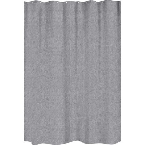 Rideau de Douche - Effet Lin Gris 180x200 cm