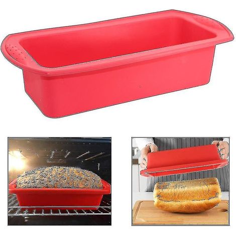 Lot de 2 moules à cake antiadhésifs en silicone - Moule à cake en silicone à démoulage facile