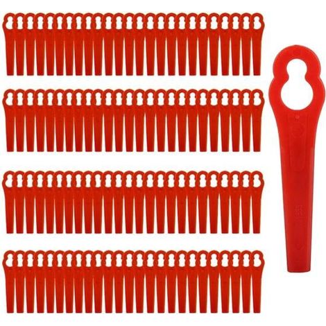 Kunststoffmesser für Kantenschneider (100 Stück) - Ersatzmesser für Rasentrimmer, Gartenarbeit