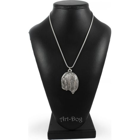 Collana con ciondolo a forma di cane Lhasa Apso su catena d'argento, gioiello unico di Art-Dog (1/5)