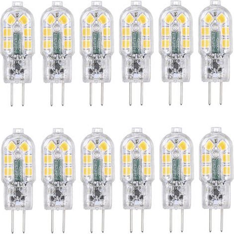 Ampoule Led G4 - 3 W - 12 V - Blanc Chaud - Rendu Des Couleurs 80 Ra - Pour Éclairage Sous Meuble Jardin Spot Encastré - 12 Pièces (1/5)