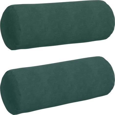 Maison Exclusive - Cuscini a rullo 2 pcs Verde Scuro Ø 25 x 70 cm Tessuto in Cords