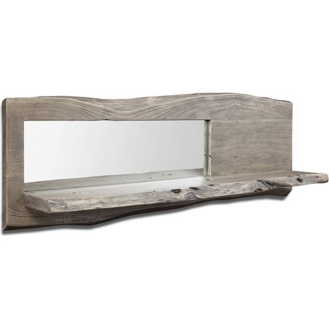 Wandregal Akazie 121x22x38 grau lackiert PURE ACACIA 905