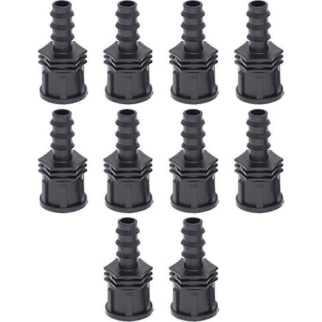 Raccord fileté mâle/femelle 1/2" vers embout cannelé pour tuyau d'arrosage 16 mm (1/5)