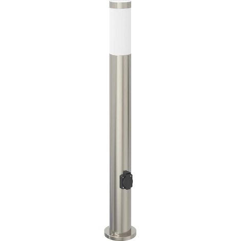 Lampada a paletto con presa elettrica 80 cm Acciaio Inox IP44 vidaXL