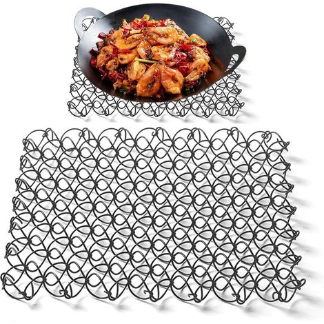 Tapis en Acier Inoxydable Résistant À La Chaleur - Dessous De Plat pour Pot Chaud Et Support pour Casseroles Théière Bol Plat Extérieur Camping (1/5)