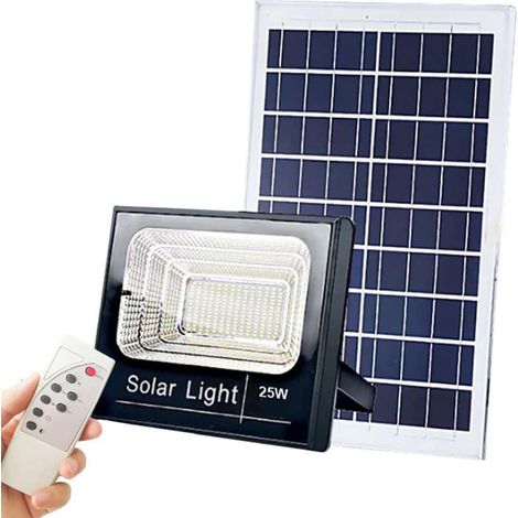 Optonica – Projecteur solaire 35W étanche IP65 – 2600 lumens blanc froid 6000K – Télécommande incluse – Installation facile sans raccordement