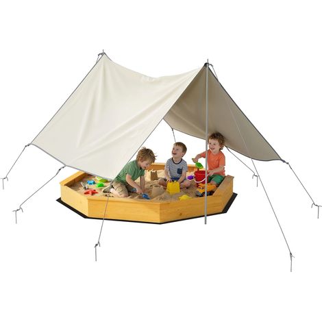 Bac à sable enfant, en bois, jaune, pour jardin, jeu extérieur, jardin enfant, format pratique, usage quotidien, installation facile