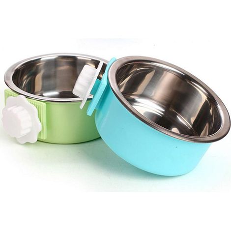 Gabbia per cani con ciotola rimovibile in acciaio inox, mangiatoia sospesa per animali domestici, piccola ciotola per l'acqua, distributore di cibo per cani, gatti, conigli, uccelli e altri animali (A