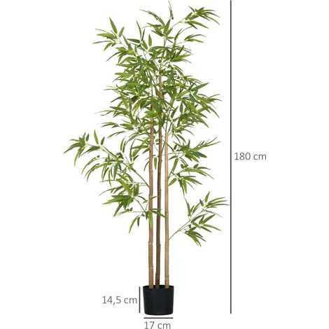 Plante artificielle Bambou arbre artificiel hauteur 180 cm avec pot, décoration interieur, très réaliste (1/5)