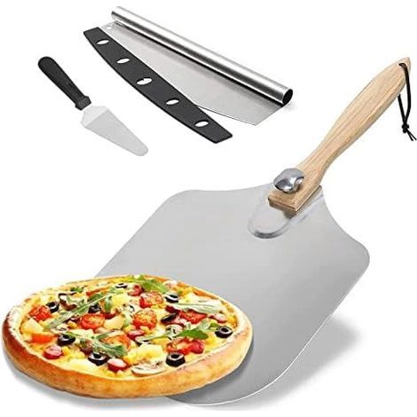 Pelle à pizza en aluminium 30 x 35 cm avec manche pliable (1/2)