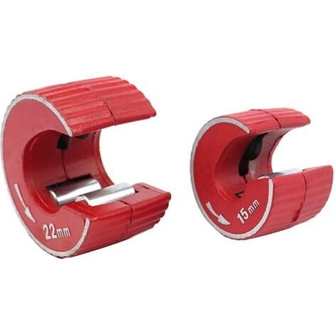 Mini coupe-tube rond en alliage de zinc, outil de coupe pour tuyaux de plomberie, en aluminium, cuivre et PVC, rouge, 15 mm + 22 mm (1/4)