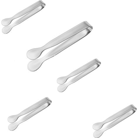 Lot de 5 mini-pinces, pinces à sucre, pinces à glaçons en acier inoxydable, petites pinces de service-AquaForge (1/5)
