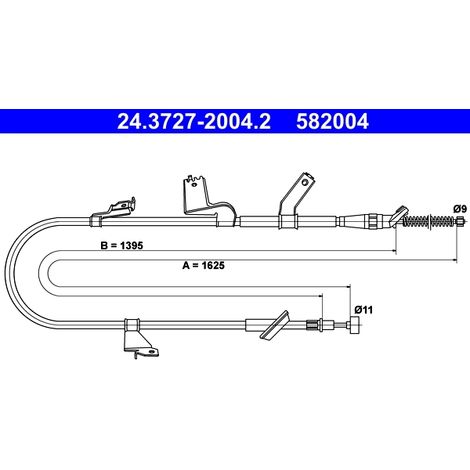 Tirette à câble, frein de stationnement ATE 24.3727-2004.2 SUZUKI 54401-62J00