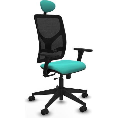 Chaise de bureau piqueras y crespo Motilla turquoise maille noire (1/2)