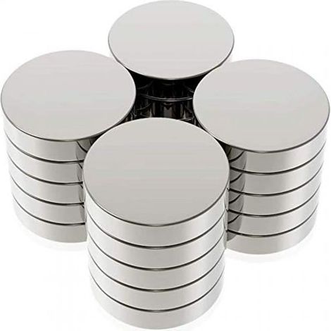 Aimant Néodyme - 20 Pièces 20 x 3 mm - Rond pour Réfrigérateur Tableau Blanc Bureau DIY - Lot de Magnets Puissants (1/5)