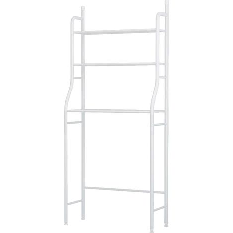 Étagère de rangement, conception à trois niveaux, construction en métal écologique, BLANC (1/2)
