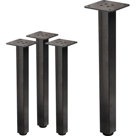 ML-Design 4er Set Tischbeine I-Design 42 cm Industrial, Tischgestell aus Metall, pulverbeschichteter Stahl mit Profil 4x4 cm, höhenverstellbare Möbelfüße, Möbelbeine für Couchtische Bänke & TV-Möbel